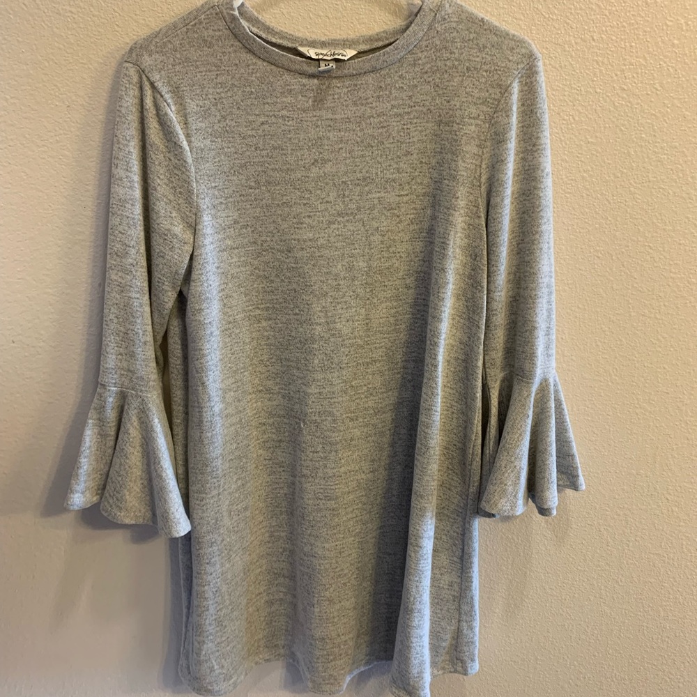 Speechless grey bell sleeve dress.